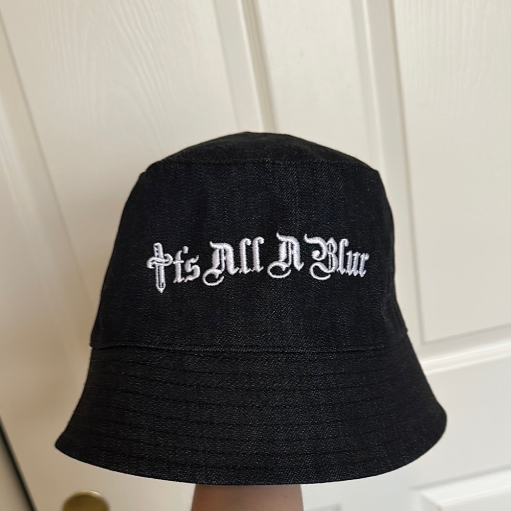 Black Bucket Hat with White Embroidery - Merch from Drake/21 Savage Concert